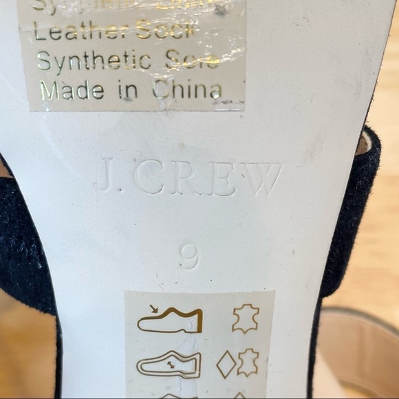 EUC J. Crew black suede heeled sandals - Picture 8 of 9